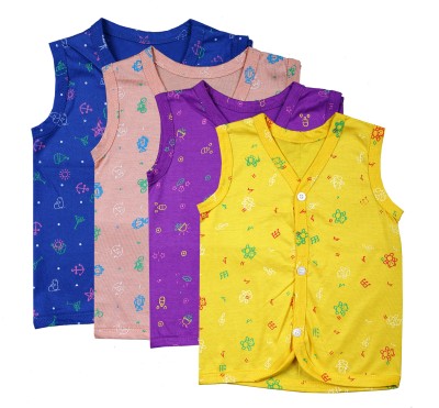 StarBreeze Baby Girls Casual Cotton Blend A-line Top(Multicolor, Pack of 4)