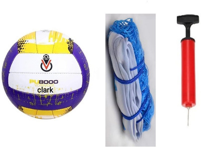 clark CLK3233 purple volleyball with net and pump Volleyball Kit