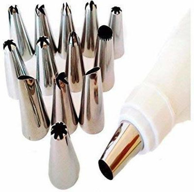 yatin enterprise 12 Pieces Cake Icing Tool Set UE59 11 Different Nozzles, 1 Icing Piping Bag Kitchen Tool Set(Multicolor, Baking Tools)
