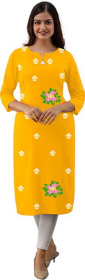 Harshiv Creation Women Embroidered Straight Kurta(Red)