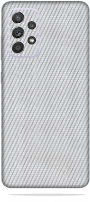 OggyBaba samsung galaxy a52s, Phone Back side Protector and Camera Protector Mobile Skin(Silver Carbon Fibre Skin Matte Finish Skin)