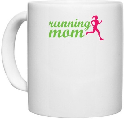 UDNAG White Ceramic Coffee / Tea 'Mother | Running mom' Perfect for Gifting [330ml] Ceramic Coffee Mug(330 ml)
