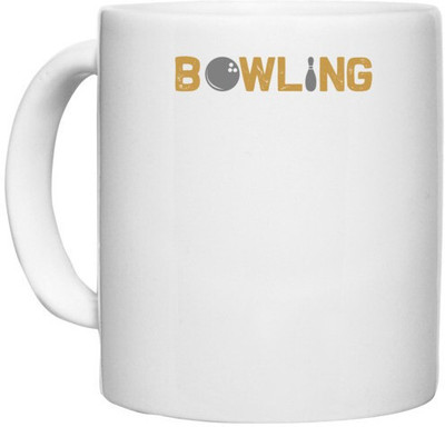 UDNAG White Ceramic Coffee / Tea 'Bowling | Bowling 0' Perfect for Gifting [330ml] Ceramic Coffee Mug(330 ml)