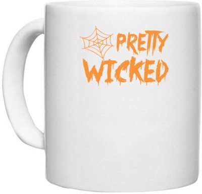 UDNAG White Ceramic Coffee / Tea 'Witch | pretty wicked' Perfect for Gifting [330ml] Ceramic Coffee Mug(330 ml)