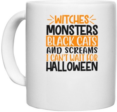 UDNAG White Ceramic Coffee / Tea 'Witch | witches mons 2' Perfect for Gifting [330ml] Ceramic Coffee Mug(330 ml)