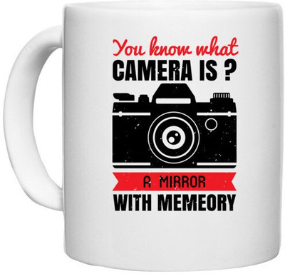 UDNAG White Ceramic Coffee / Tea 'Cameraman | You know what CAMERA IS' Perfect for Gifting [330ml] Ceramic Coffee Mug(330 ml)