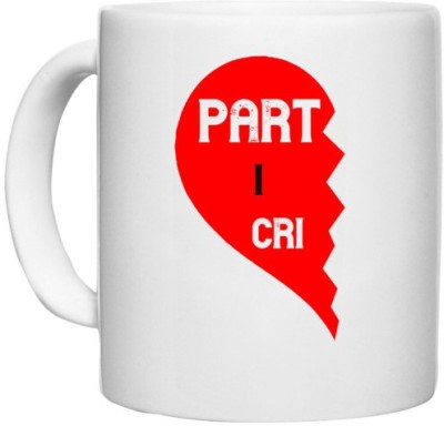 UDNAG White Ceramic Coffee / Tea 'Couple | partner in crime,' Perfect for Gifting [330ml] Ceramic Coffee Mug(330 ml)