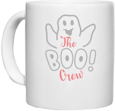 UDNAG White Ceramic Coffee / Tea 'Halloween | The Boo Crew copy' Perfect for Gifting [330ml] Ceramic Coffee Mug(330 ml)