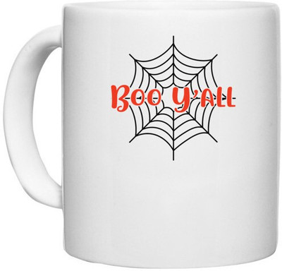 UDNAG White Ceramic Coffee / Tea 'witch | Boo y’all' Perfect for Gifting [330ml] Ceramic Coffee Mug(330 ml)