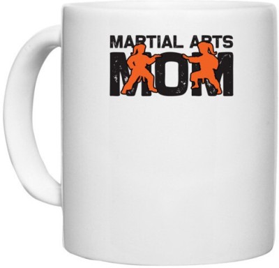 UDNAG White Ceramic Coffee / Tea 'Mother | Martial arts mom' Perfect for Gifting [330ml] Ceramic Coffee Mug(330 ml)