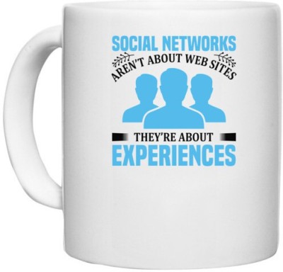 UDNAG White Ceramic Coffee / Tea 'Social Networks | Social networks' Perfect for Gifting [330ml] Ceramic Coffee Mug(330 ml)