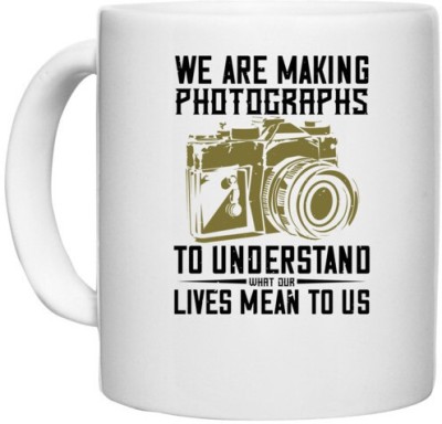 UDNAG White Ceramic Coffee / Tea 'Cameraman | WE ARE MAKING PHOTOGRAPHS' Perfect for Gifting [330ml] Ceramic Coffee Mug(330 ml)