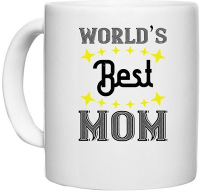 UDNAG White Ceramic Coffee / Tea 'Mother | world’s best mom' Perfect for Gifting [330ml] Ceramic Coffee Mug(330 ml)