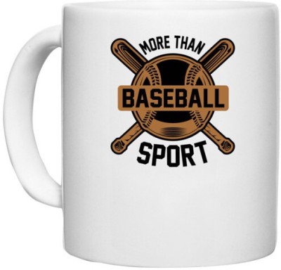 UDNAG White Ceramic Coffee / Tea 'Baseball | More than' Perfect for Gifting [330ml] Ceramic Coffee Mug(330 ml)