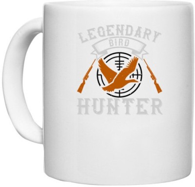 UDNAG White Ceramic Coffee / Tea 'Hunter | Legendary bird hunter 2' Perfect for Gifting [330ml] Ceramic Coffee Mug(330 ml)
