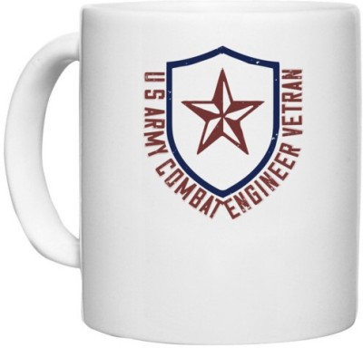 UDNAG White Ceramic Coffee / Tea 'Soldier | u s army conbat engineer vetran' Perfect for Gifting [330ml] Ceramic Coffee Mug(330 ml)