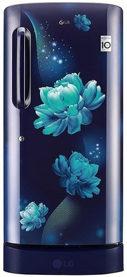 LG 190 L Direct Cool Single Door 3 Star Refrigerator with Base Drawer (Blue Charm, GL-D201ABCX)