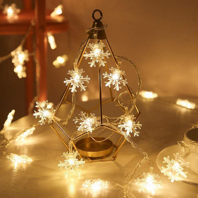 Nirvair 16 LEDs 4.01 m Yellow Flickering Snow Flake Rice Lights(Pack of 1)