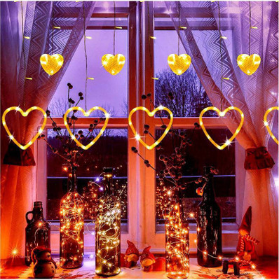 BeautyQua 138 LEDs 2.54 m Multicolor Flickering Heart Rice Lights(Pack of 1)