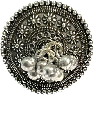 Gurjari Jewellers Oxidised Adjsutable Ring With Brss Gungru Brass Ring