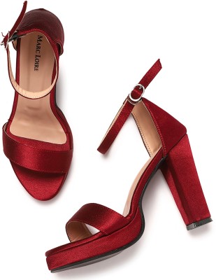 Marc Loire Women Heels(Maroon , 7)