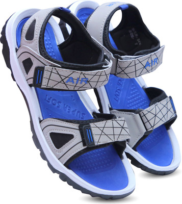 Air Men Sports Sandals(Grey, Blue , 8)
