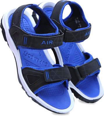 Air Men Sports Sandals(Black, Blue , 8)
