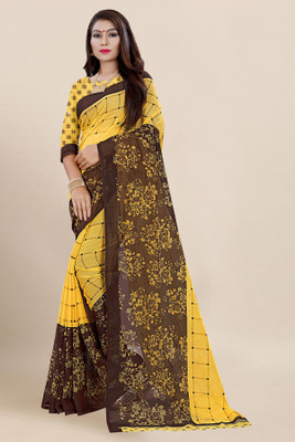 Vimalnath Synthetics Printed Bollywood Georgette Saree(Yellow)