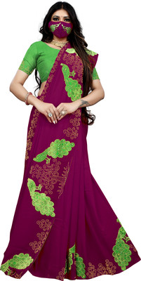 pUNYATHA CREATION Embellished Chanderi Silk Blend Saree(Maroon)