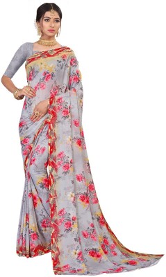 maayro Printed Bollywood Georgette Saree(Grey)