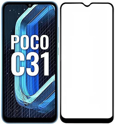 NKCASE Edge To Edge Tempered Glass for Poco C31, Poco M2, Poco C3(Pack of 1)