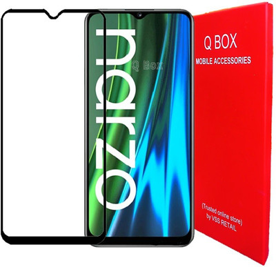 Q Box Edge To Edge Tempered Glass for Realme narzo 50i(Pack of 1)