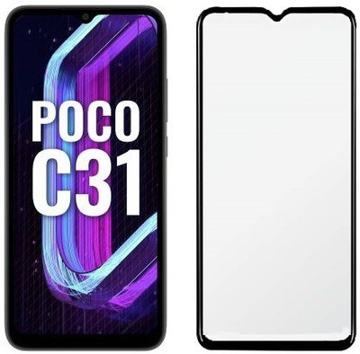 XRENGTH Edge To Edge Tempered Glass for Poco C31(Pack of 1)