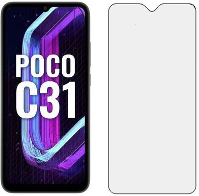 MaxR Tempered Glass Guard for Poco C31(Pack of 1)