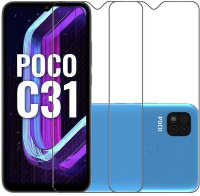 MaxR Tempered Glass Guard for Poco C31(Pack of 2)