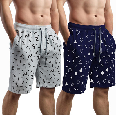 HOTFITS Geometric Print Men Multicolor Basic Shorts