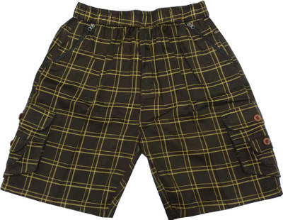 Reoutlook Checkered Men Brown Basic Shorts