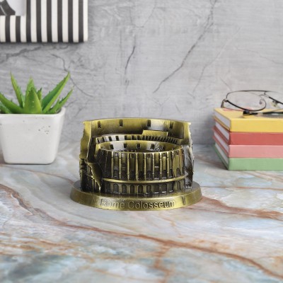 Exim Decor Metallic Rome Colosseum Amphitheatre Miniature Showpiece Decorative Showpiece  -  6 cm(Metal, Beige)