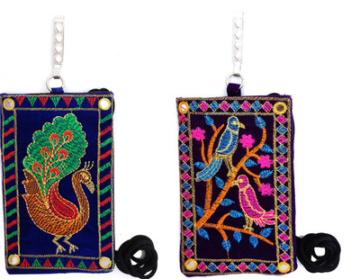 Mahabal Purple Sling Bag mobile waist clip pouch with sling(Pack of 2)