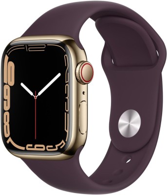 APPLE Watch Series 7 GPS + Cellular, MKHY3HN/A 41 mm Stainless Steel Case(Gold Strap, Regular)