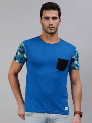 Aditya Birla - abof Printed Men Round Neck Blue T-Shirt