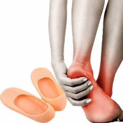 PRT Moisturizing Gel Foot Socks Anti Crack Full Length Silicon Foot care - One Pair Foot Support(Gold)