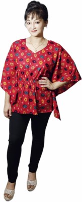 The Krishna Collection Casual Printed Women Red Top