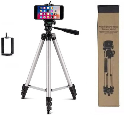 Ancestors 3110 Tripod Stand for Phone and Camera Adjustable Aluminium Alloy Tripod Stand Holder for Mobile Phones & Camera,Photo/Video Shoot Tripod(Silver, Supports Up to 3000 g) Ancestors 3110 Tripod Stand for Phone and Camera Adjustable Aluminium Alloy Tripod Stand Holder for Mobile Phones & Camera,Photo/Video Shoot Tripod(Silver, Supports Up to 3000 g)