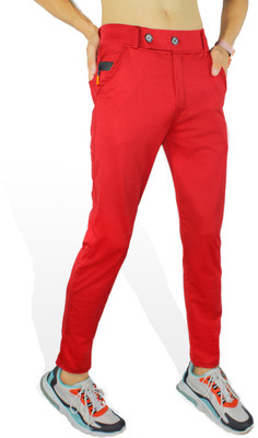 SK Clasy Slim Fit Men Red Trousers