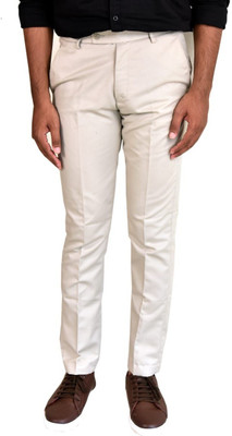supa clothing Slim Fit Men White Trousers