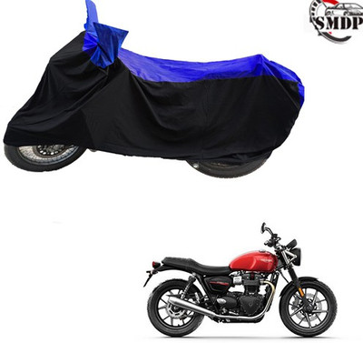SMDP Two Wheeler Cover for Triumph(Twin spark, Blue, Black)