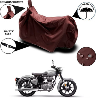Qmarts Waterproof Two Wheeler Cover for Royal Enfield(Bullet Electra Twinspark, Maroon)