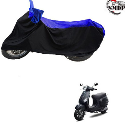 SMDP Waterproof Two Wheeler Cover for Piaggio(Vespa LX, Blue, Black)