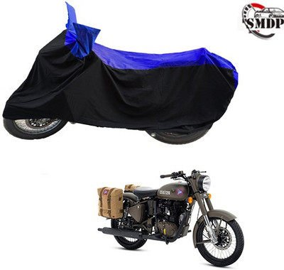 SMDP Two Wheeler Cover for Royal Enfield(Classic 500, Blue, Black)
